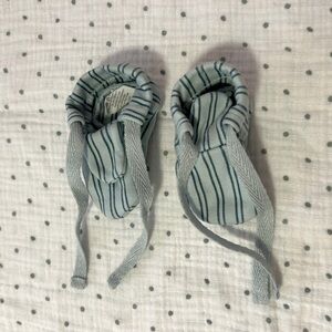 Kate Quinn Blue and Teal Stripe Booties Size 0-3 Mo
